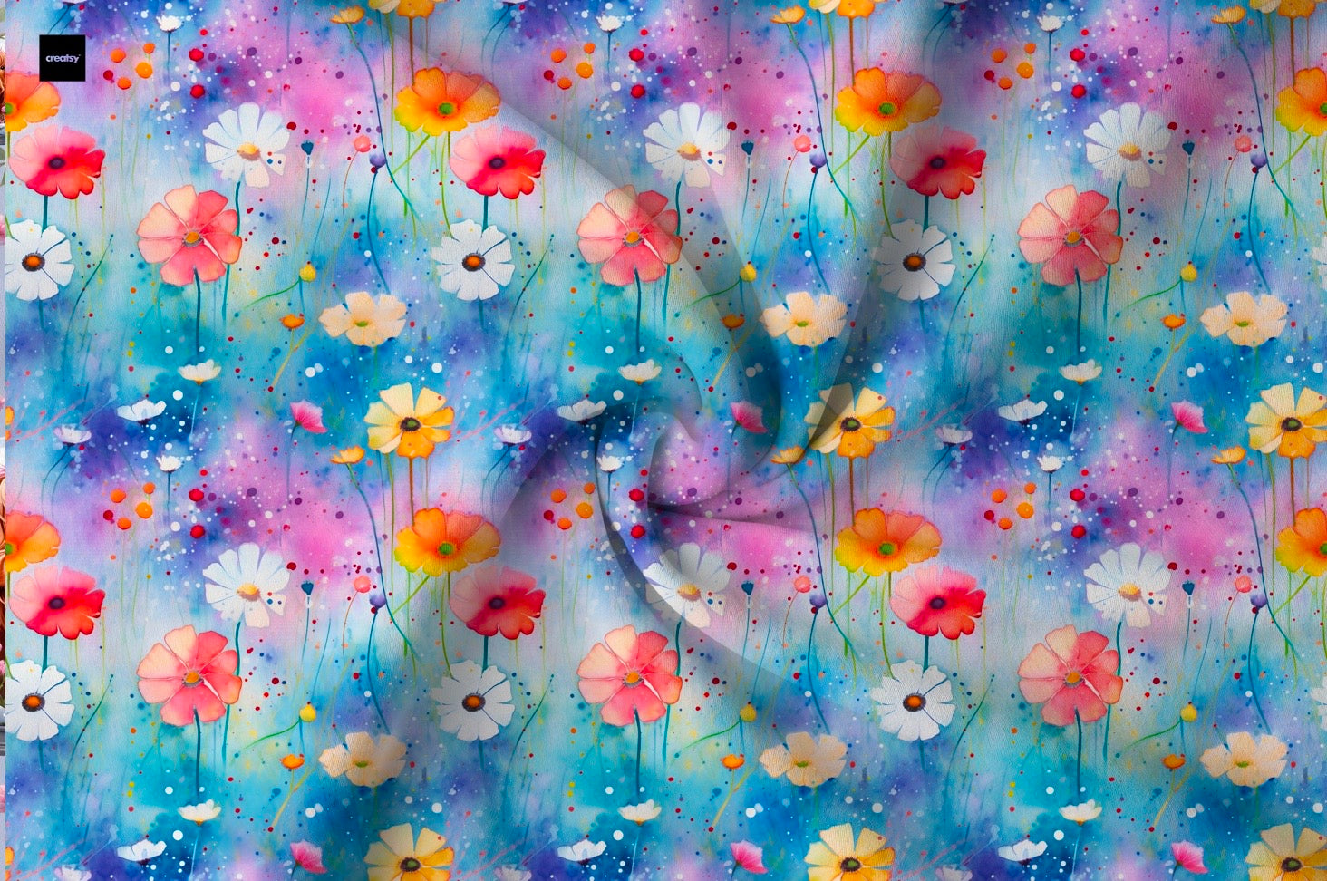 Blau Farbverlauf Blumen Dauervorbestellung